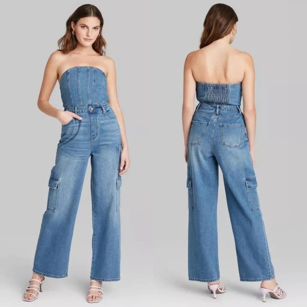Wild Fable Blue Denim Overalls